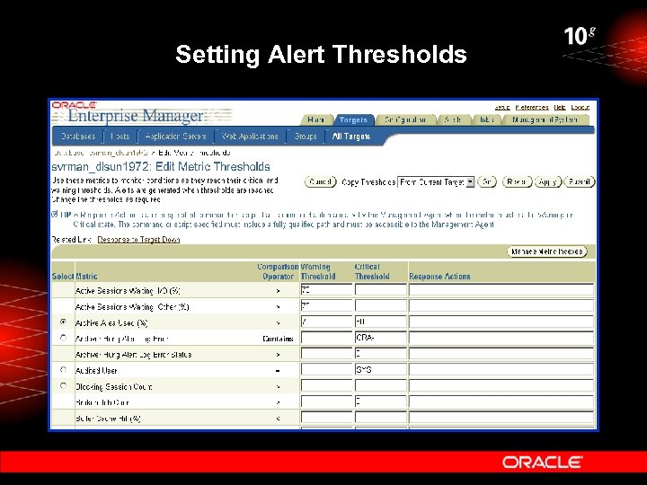 Setting Alert Thresholds 