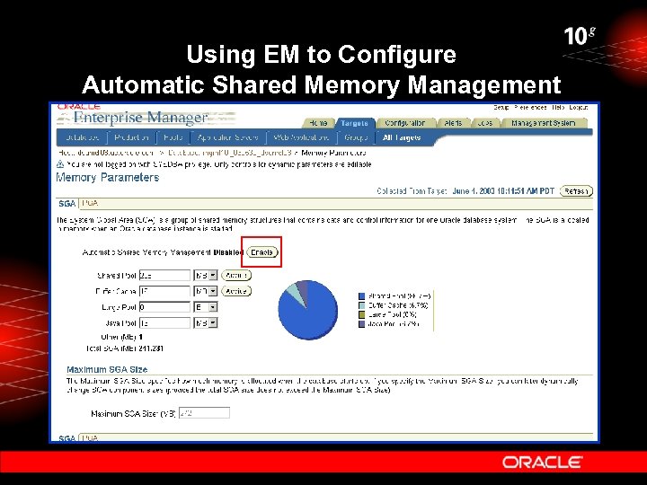 Using EM to Configure Automatic Shared Memory Management 