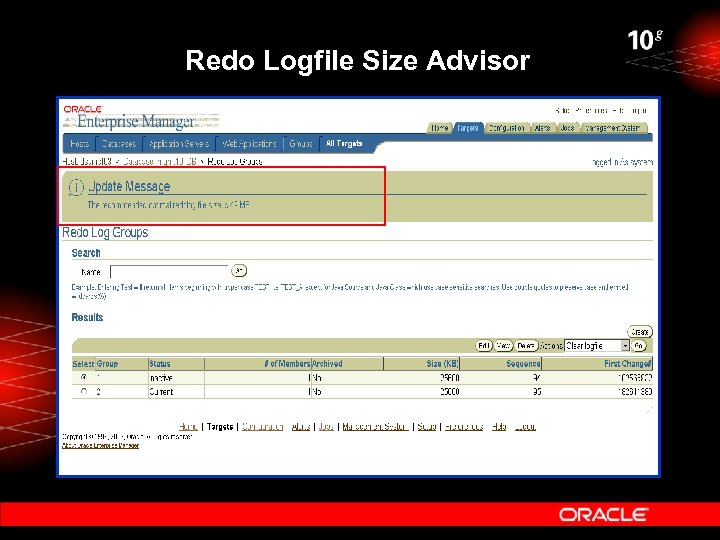 Redo Logfile Size Advisor 