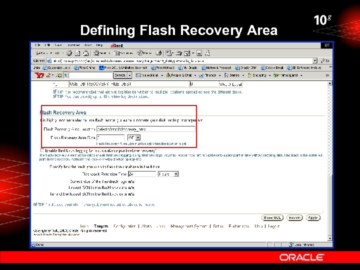 Defining Flash Recovery Area 