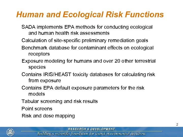 Human Health And Ecological Risk Assessment With Spatial