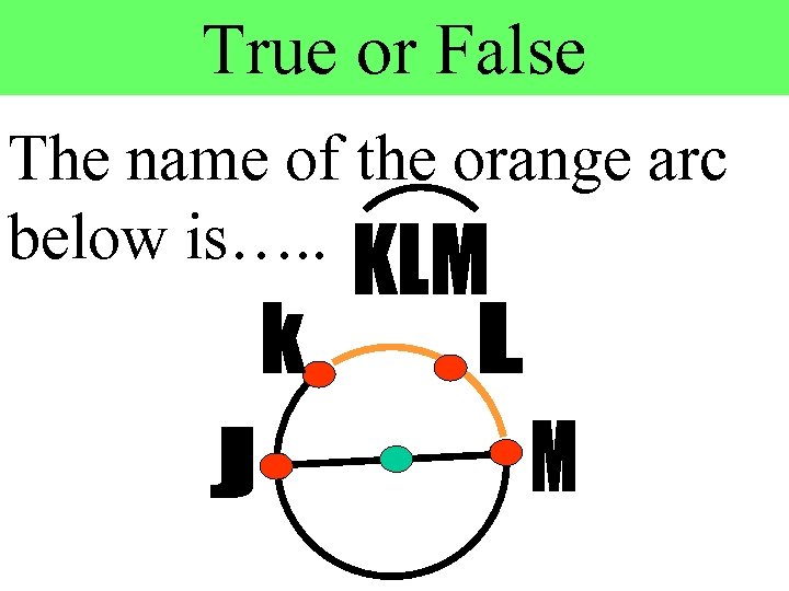 True or False The name of the orange arc below is…. . 