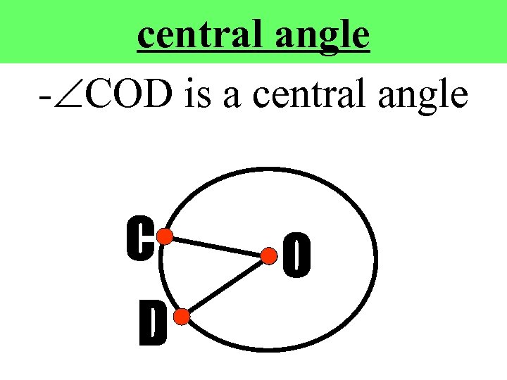 central angle - COD is a central angle 