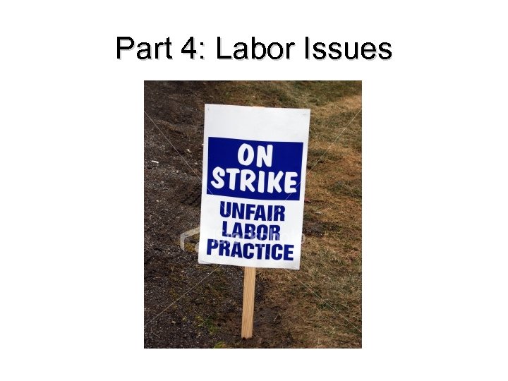 Part 4: Labor Issues 