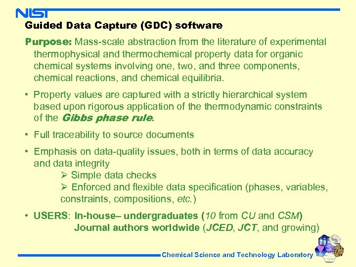 Guided Data Capture (GDC) software Purpose: Mass-scale abstraction from the literature of experimental thermophysical