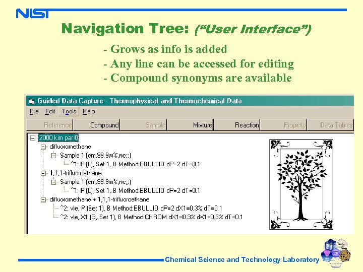 Navigation Tree: (“User Interface”) - Grows as info is added - Any line can