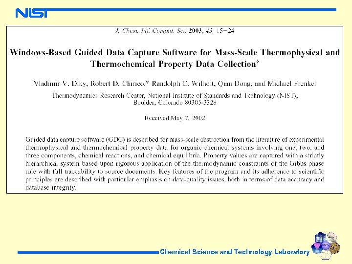 Chemical Science and Technology Laboratory 