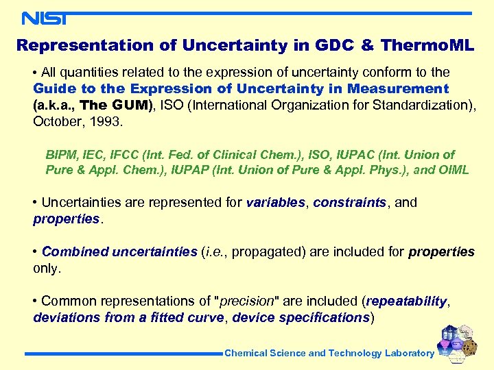 Representation of Uncertainty in GDC & Thermo. ML • All quantities related to the
