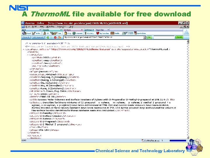 A Thermo. ML file available for free download Chemical Science and Technology Laboratory 