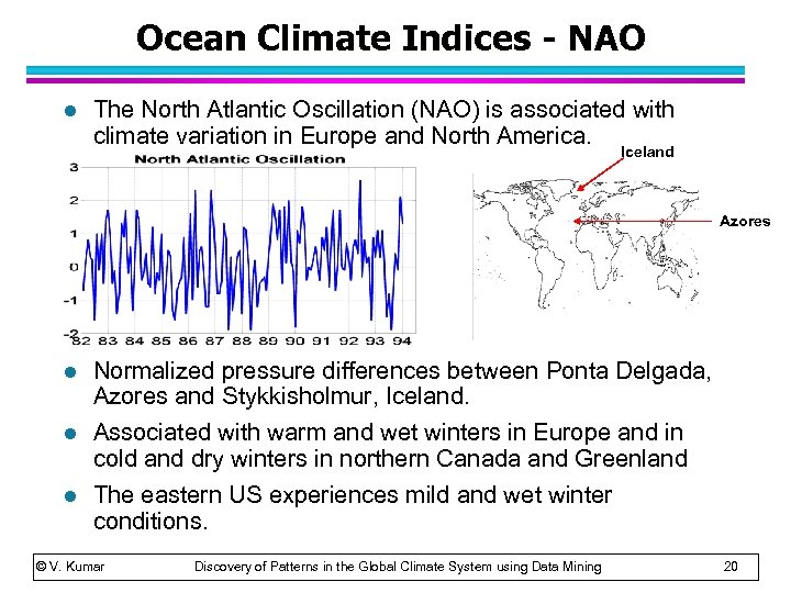 Ocean Climate Indices - NAO l The North Atlantic Oscillation (NAO) is associated with