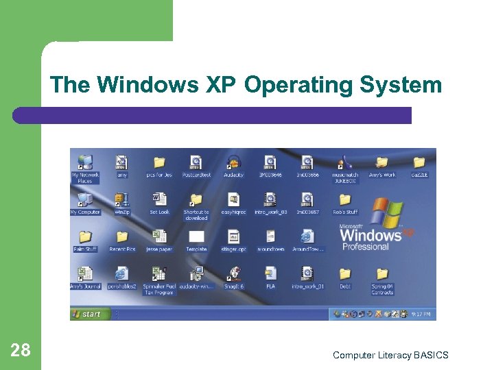 The Windows XP Operating System 28 Computer Literacy BASICS 