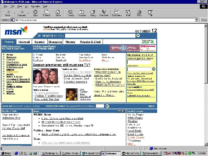 MSN Home Page e-Business Projects Yogi Schulz File: case_studies. PPT 28 