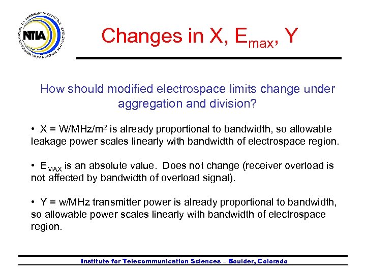 Changes in X, Emax, Y How should modified electrospace limits change under aggregation and