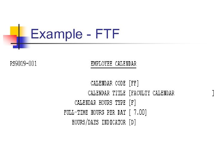 Example - FTF 