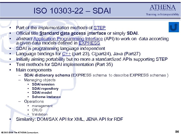 ISO 10303 -22 – SDAI • • Part of the implementation methods of STEP