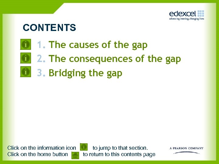 CONTENTS 1. The causes of the gap 2. The consequences of the gap 3.