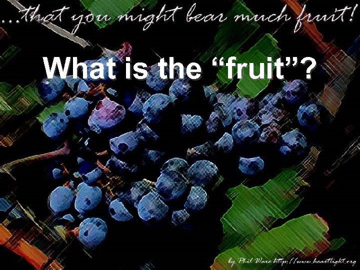 What is the “fruit”? 