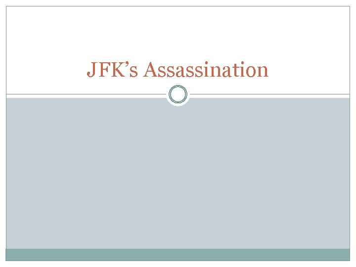 JFK’s Assassination 