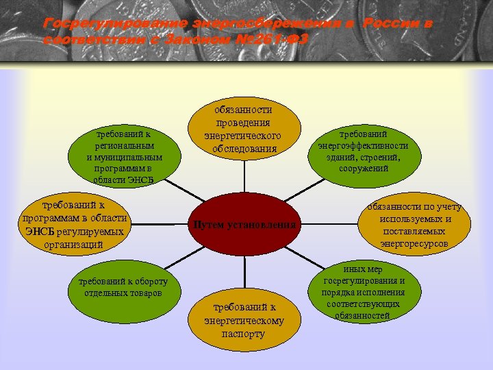 Госрегулирование энергосбережения в России в соответствии с Законом № 261 -ФЗ требований к региональным
