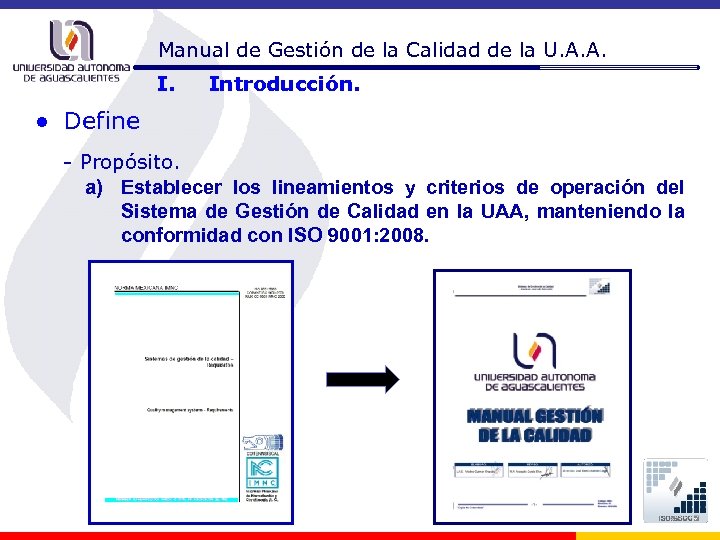 Manual de Gestión de la Calidad de la U. A. A. I. Introducción. ●