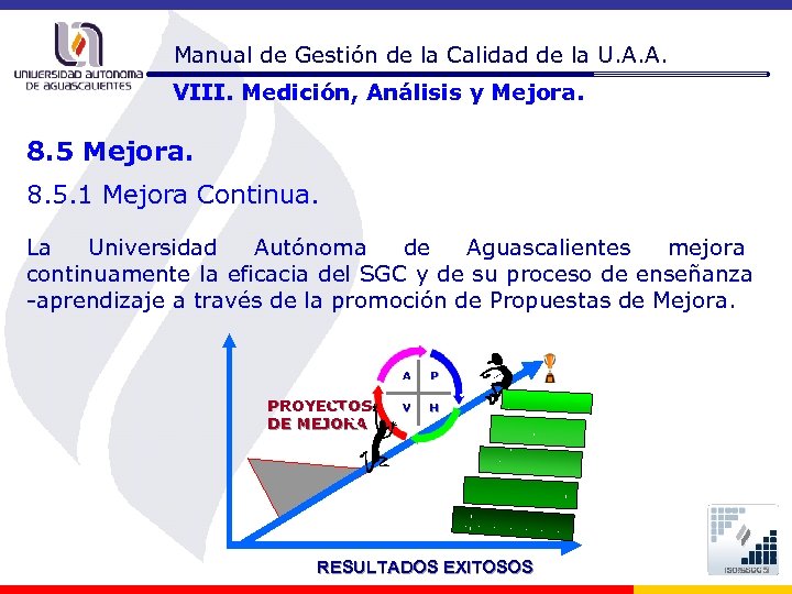 Manual de Gestión de la Calidad de la U. A. A. VIII. Medición, Análisis
