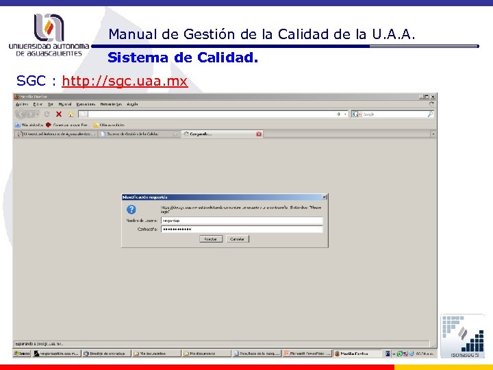 Manual de Gestión de la Calidad de la U. A. A. Sistema de Calidad.