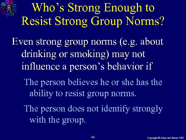 Who’s Strong Enough to Resist Strong Group Norms? Even strong group norms (e. g.