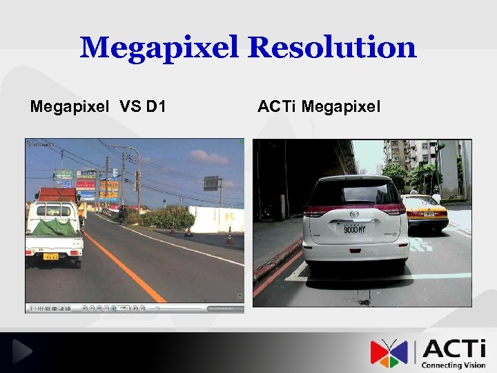 Megapixel Resolution Megapixel VS D 1 ACTi Megapixel 