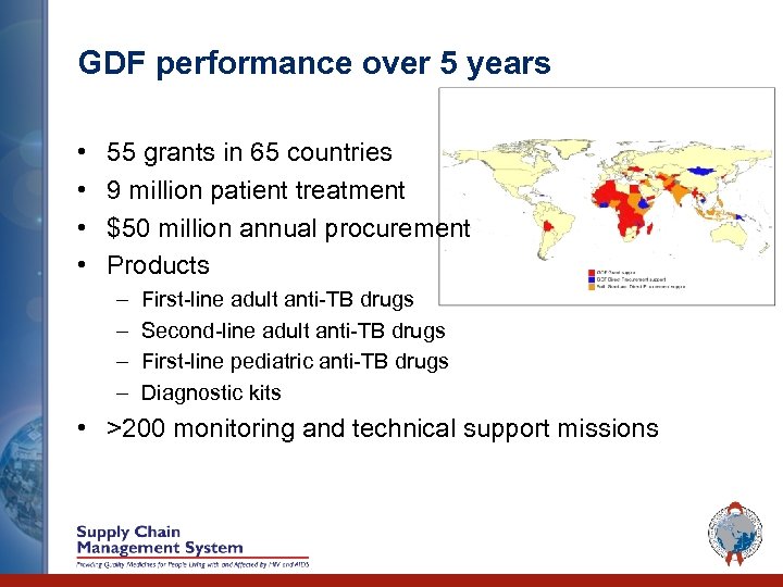 GDF performance over 5 years • • 55 grants in 65 countries 9 million