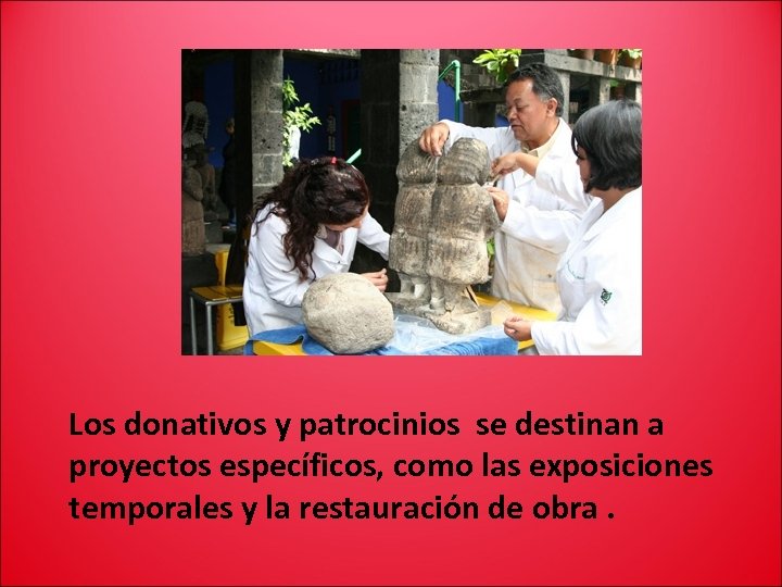 Los donativos y patrocinios se destinan a proyectos específicos, como las exposiciones temporales y