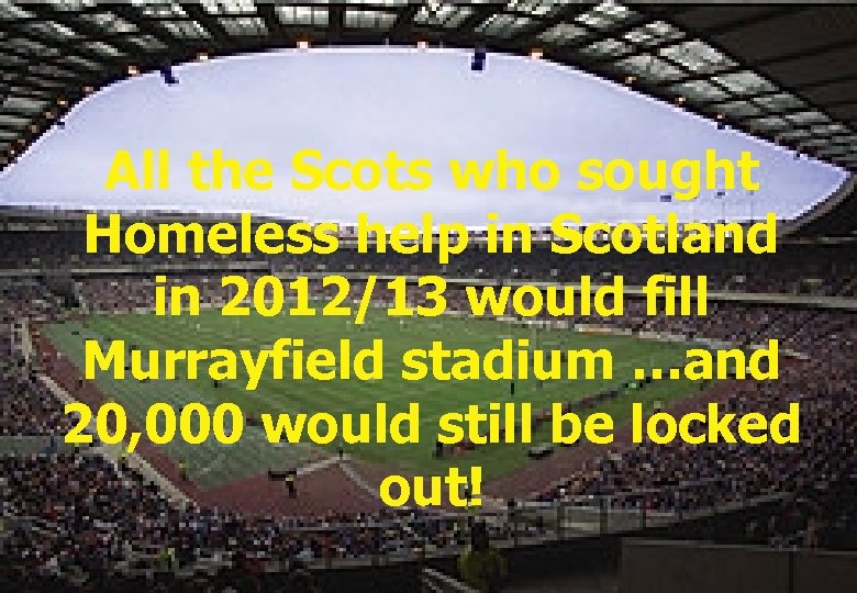 All the Scots who sought Homeless help in Scotland in 2012/13 would fill Murrayfield