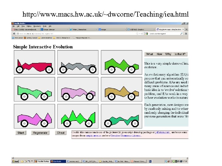 http: //www. macs. hw. ac. uk/~dwcorne/Teaching/iea. html 