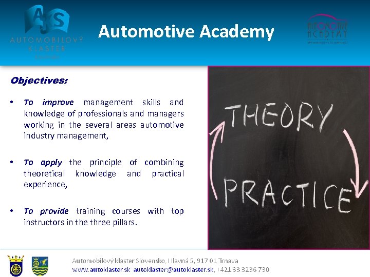 Automotive Academy Objectives: • To improve management skills and knowledge of professionals and managers