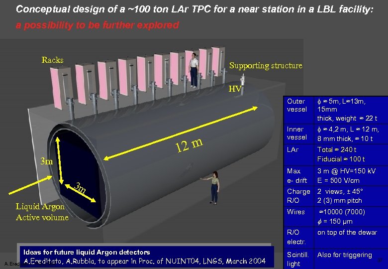 Conceptual design of a ~100 ton LAr TPC for a near station in a