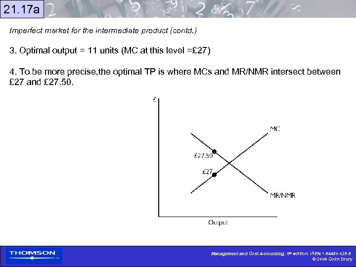 21. 17 a Imperfect market for the intermediate product (contd. ) 3. Optimal output