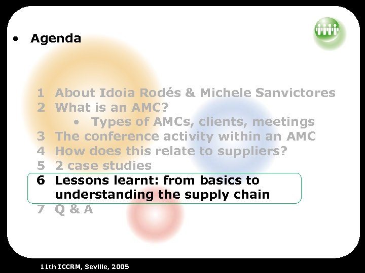  • Agenda 1 About Idoia Rodés & Michele Sanvictores 2 What is an