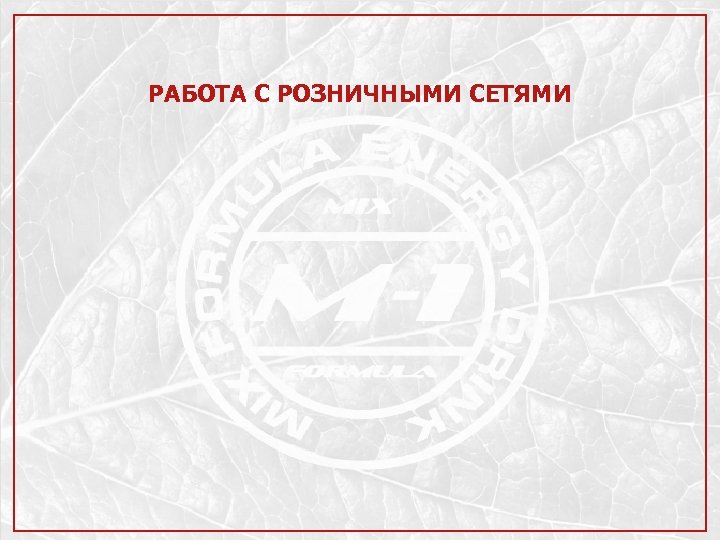 РАБОТА С РОЗНИЧНЫМИ СЕТЯМИ 