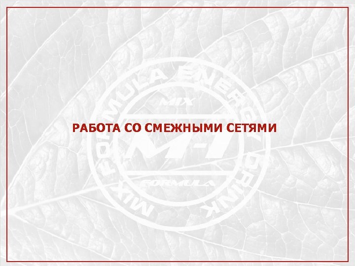 РАБОТА СО СМЕЖНЫМИ СЕТЯМИ 