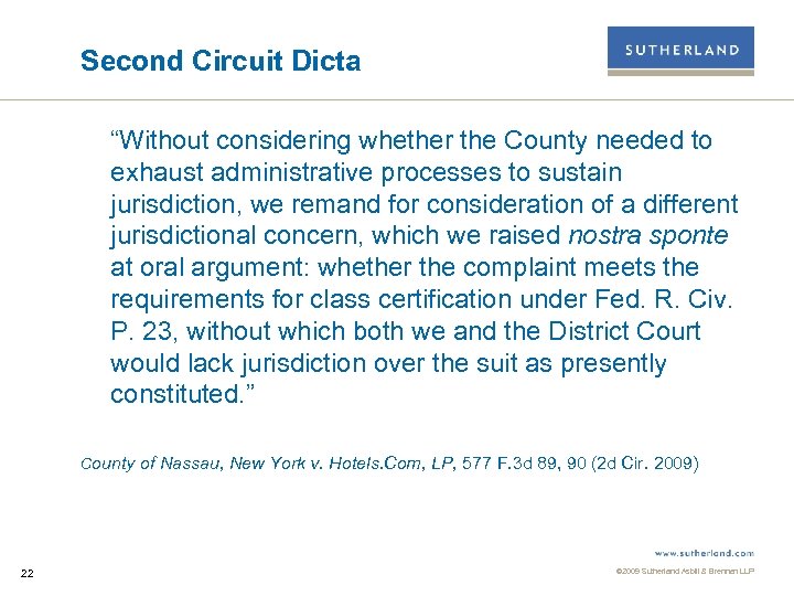 Second Circuit Dicta “Without considering whether the County needed to exhaust administrative processes to