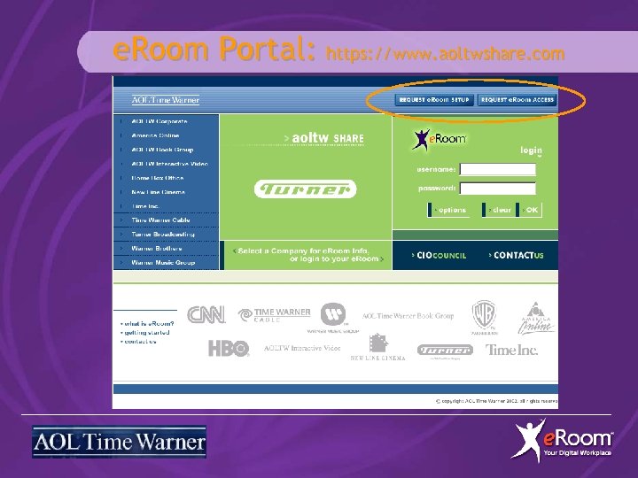 e. Room Portal: https: //www. aoltwshare. com 