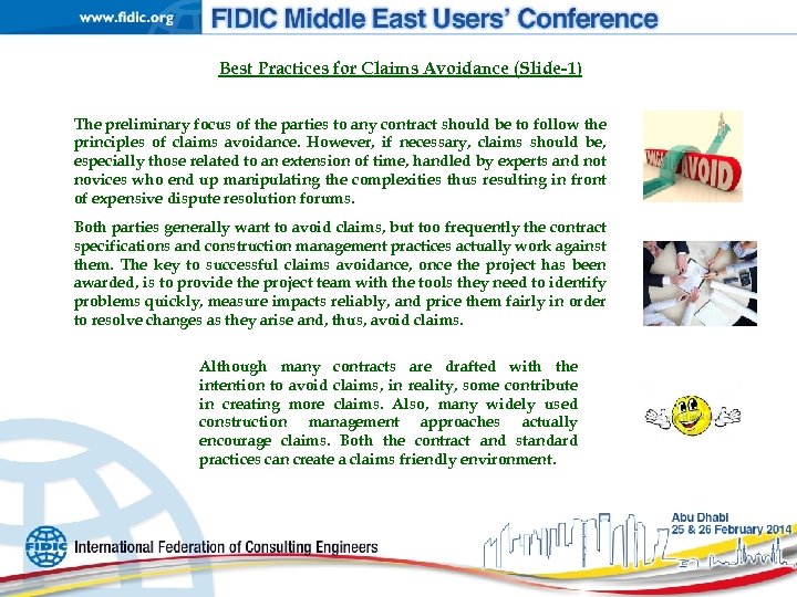 Best Practices for Claims Avoidance (Slide-1) The preliminary focus of the parties to any