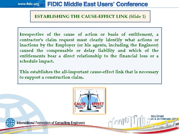 ESTABLISHING THE CAUSE-EFFECT LINK (Slide 1) Irrespective of the cause of action or basis