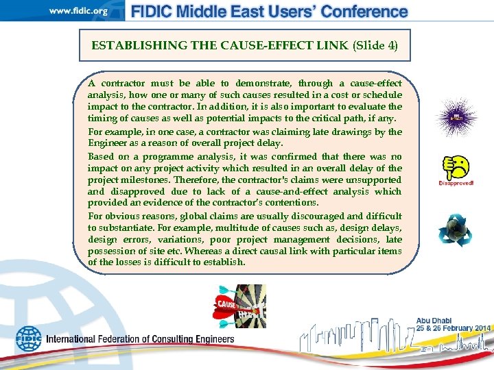 ESTABLISHING THE CAUSE-EFFECT LINK (Slide 4) A contractor must be able to demonstrate, through