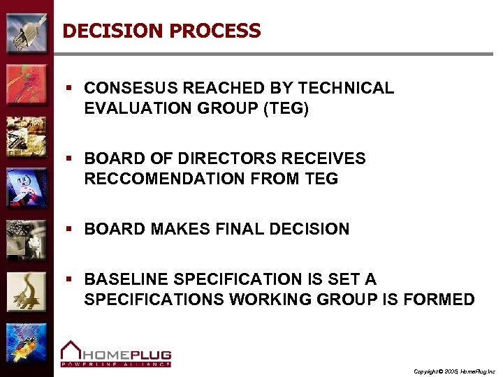 DECISION PROCESS § CONSESUS REACHED BY TECHNICAL EVALUATION GROUP (TEG) § BOARD OF DIRECTORS