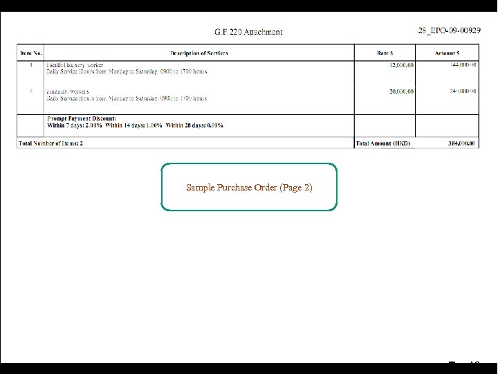 Sample Purchase Order (Page 2) Pg. 48 