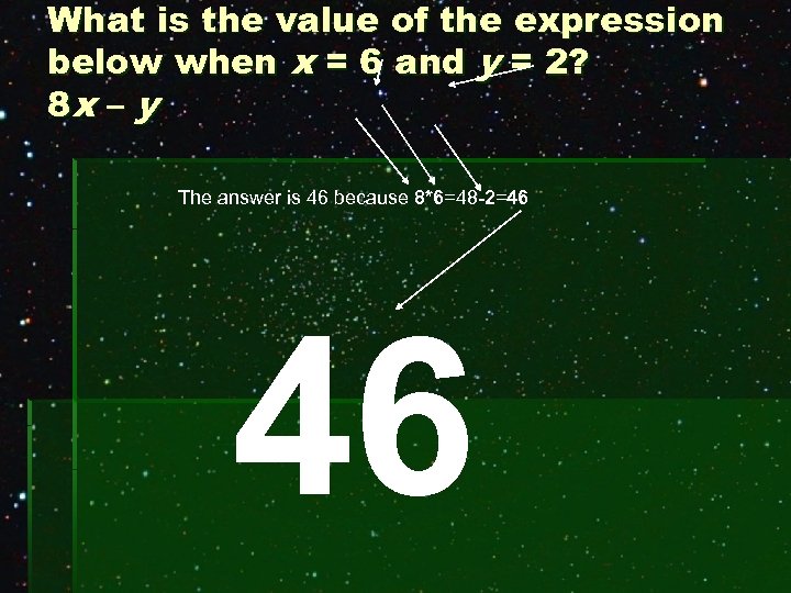 What is the value of the expression below when x = 6 and y