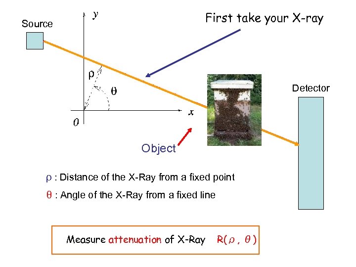 First take your X-ray Source X-Ray Object ρ : Distance of the X-Ray from