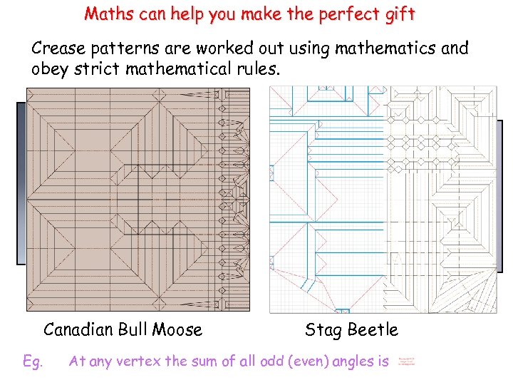 Maths can help you make the perfect gift Crease patterns are worked out using