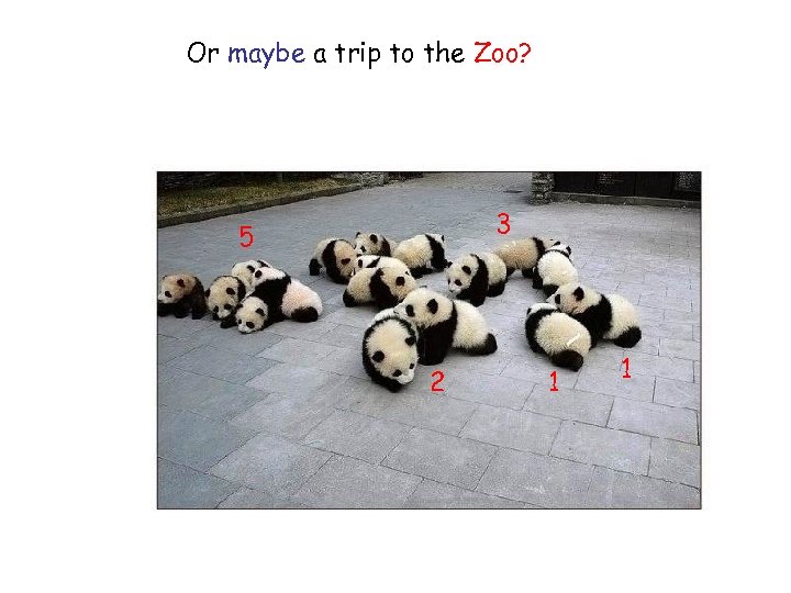 Or maybe a trip to the Zoo? 3 5 2 1 1 