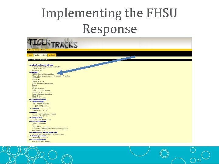 Implementing the FHSU Response 31 